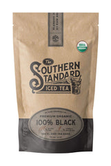 Raw Brewing Company front packaging showing organic label and included tea bags for sustainability