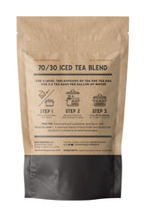 Raw Brewing Company close-up of the 70/30 blend loose leaves, highlighting leaf size and full-bodied flavor