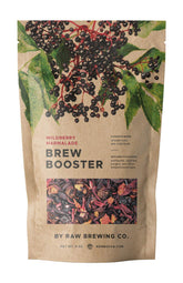 Raw Brewing Company pouch front view showing product branding and berry blend benefits