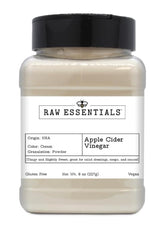 Raw Essentials front packaging showing bottle and label for pantry convenience