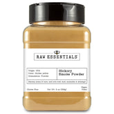 Raw Essentials front packaging shows 9 oz bottle and label benefit quick smoky seasoning