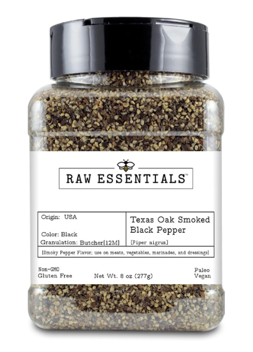 Raw Essentials front packaging showing smoky black pepper and benefits