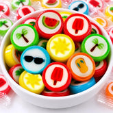 RBBZ Party front of bag showing colorful summer candy assortment and bright packaging benefit