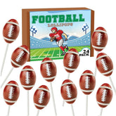 RBBZ Party front packaging showing 24 football lollipops for easy party prep