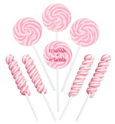 rbbz party front packaging showing 24 individually wrapped pink lollipops ideal for events