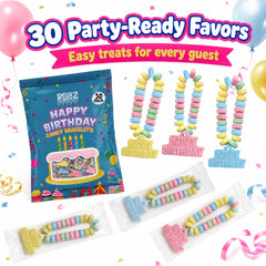 RBBZ Party individually wrapped bracelets stacked for easy sharing