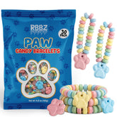 RBBZ Party front packaging showing 30 paw bracelets, easy bulk favors