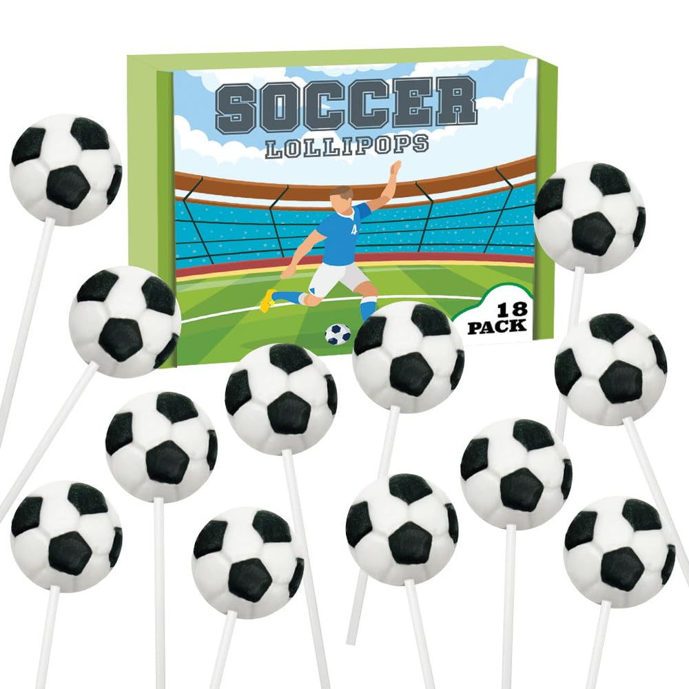 RBBZ Party front packaging showing 18 individually wrapped soccer suckers, convenient for events