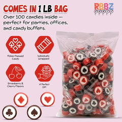 RBBZ Party tabletop display with candies enhancing a poker night atmosphere