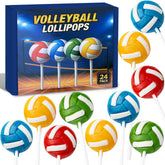 RBBZ Party front pack showing 24 volleyball candy lollipops, convenient bulk treat
