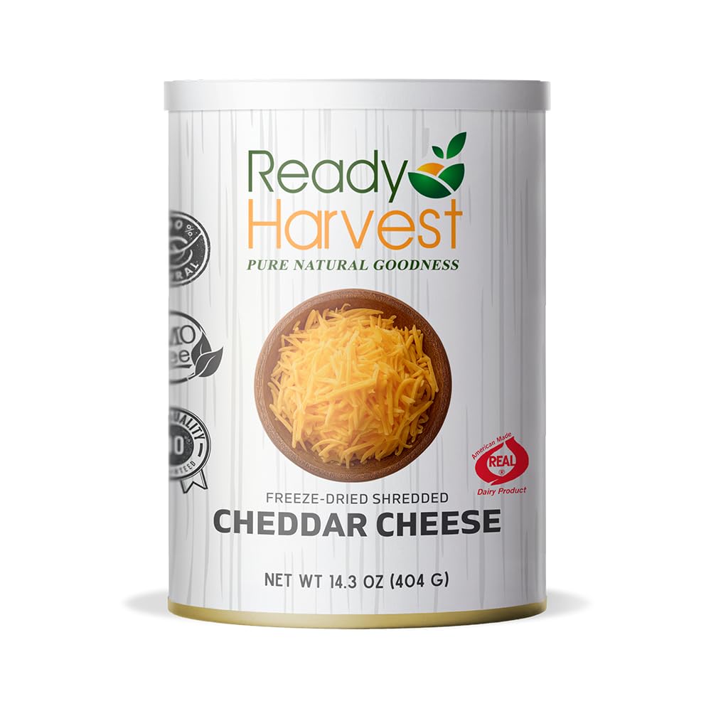 Ready Harvest front can showing product label and long-term storage benefit