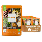 REAL FOOD BLENDS front packaging showing meal name and benefit of real ingredients