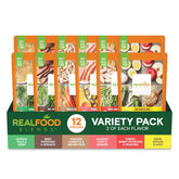 REAL FOOD BLENDS front packaging showing variety pack and ready-to-feed benefit
