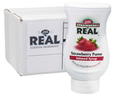 Reàl Infused Exotics bottle front showing label and squeezable design for quick pouring