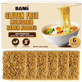 Real Naturals front packaging of gluten free ramen showing six-pack and label benefits