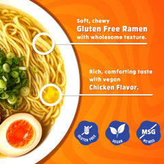 Real Naturals noodle close-up showing baked texture and chewiness benefit