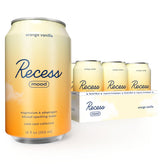Recess Orange Vanilla front packaging showing cans and branding for quick identification and convenience