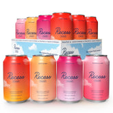 Recess variety pack front view showing all four flavors and calming branding