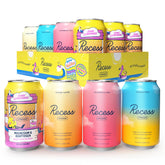 Recess Out of Office pack front view showing four-flavor selection and easy grab convenience