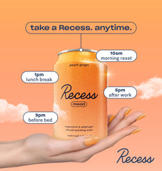 Recess Peach Ginger closeup of dried peach pieces emphasizing natural flavor benefit