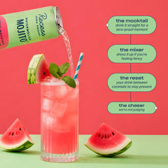 Recess pouring watermelon mojito into a glass for refreshing taste