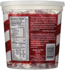 Red Bird close-up of an individually wrapped peppermint puff highlighting fresh, soft texture