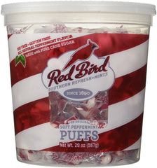 Red Bird front packaging tub showing 18 oz label and resealable lid for easy access