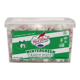 Red Bird tub front view showing 22 oz packaging and mint puffs for easy sharing