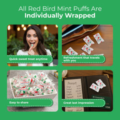 Red Bird soft wintergreen puff texture detail highlighting pillowy melt