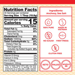 Red Boat label closeup highlighting 40°N and first-press quality