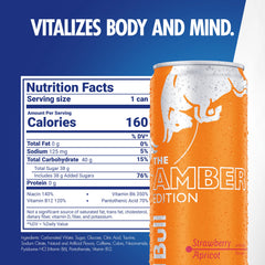 Red Bull Amber Edition can top pulled open showing convenience and instant energy