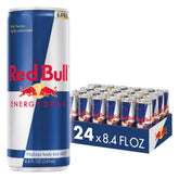 Red Bull front can showing branding and quick energy benefits