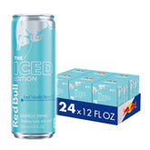 Red Bull iced vanilla berry front can showing label and flavor benefits
