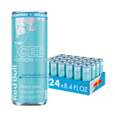 Red Bull can front showing Iced Vanilla Berry Sugarfree branding and quick energy benefit