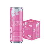 Red Bull Pink Edition front can showing wild berries flavor and refreshing benefit