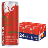 Red Bull can front packaging showing watermelon flavor and quick refresh benefit
