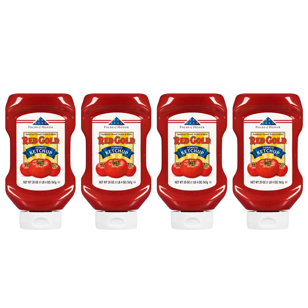 Red Gold bottle front packaging showing brand and size, highlights pantry-ready convenience