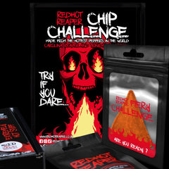 Red Hot Reaper chip in glove being held to show safe handling benefit