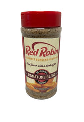 Red Robin front packaging showing 15 oz bottle and clear label, easy-to-use seasoning