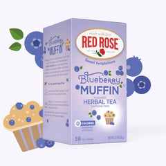 Red Rose tea bag close-up highlighting wrapper and freshness benefit
