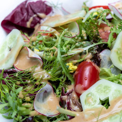 Red Shell drizzled on salad shows flavor boost for fresh greens