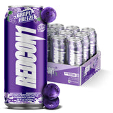 REDCON1 front packaging of Grape Freeze can showing bold logo and flavor