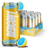 REDCON1 front can of Icy Blue Lemonade showing bold branding and flavor