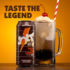 Closeup of JOLT Root Beer bubbles and texture showing refreshing pour