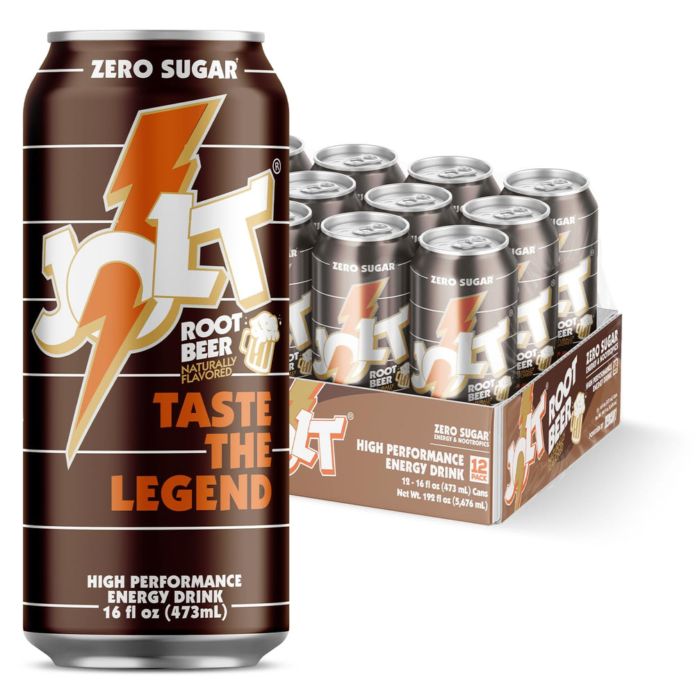 REDCON1 JOLT Root Beer front can showing branding and zero‑sugar benefit
