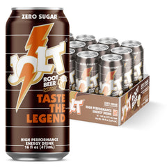 REDCON1 JOLT Root Beer front can showing branding and zero‑sugar benefit