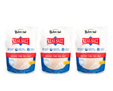 REDMOND front pouch showing brand and 16 oz pouch, highlights pure unrefined salt