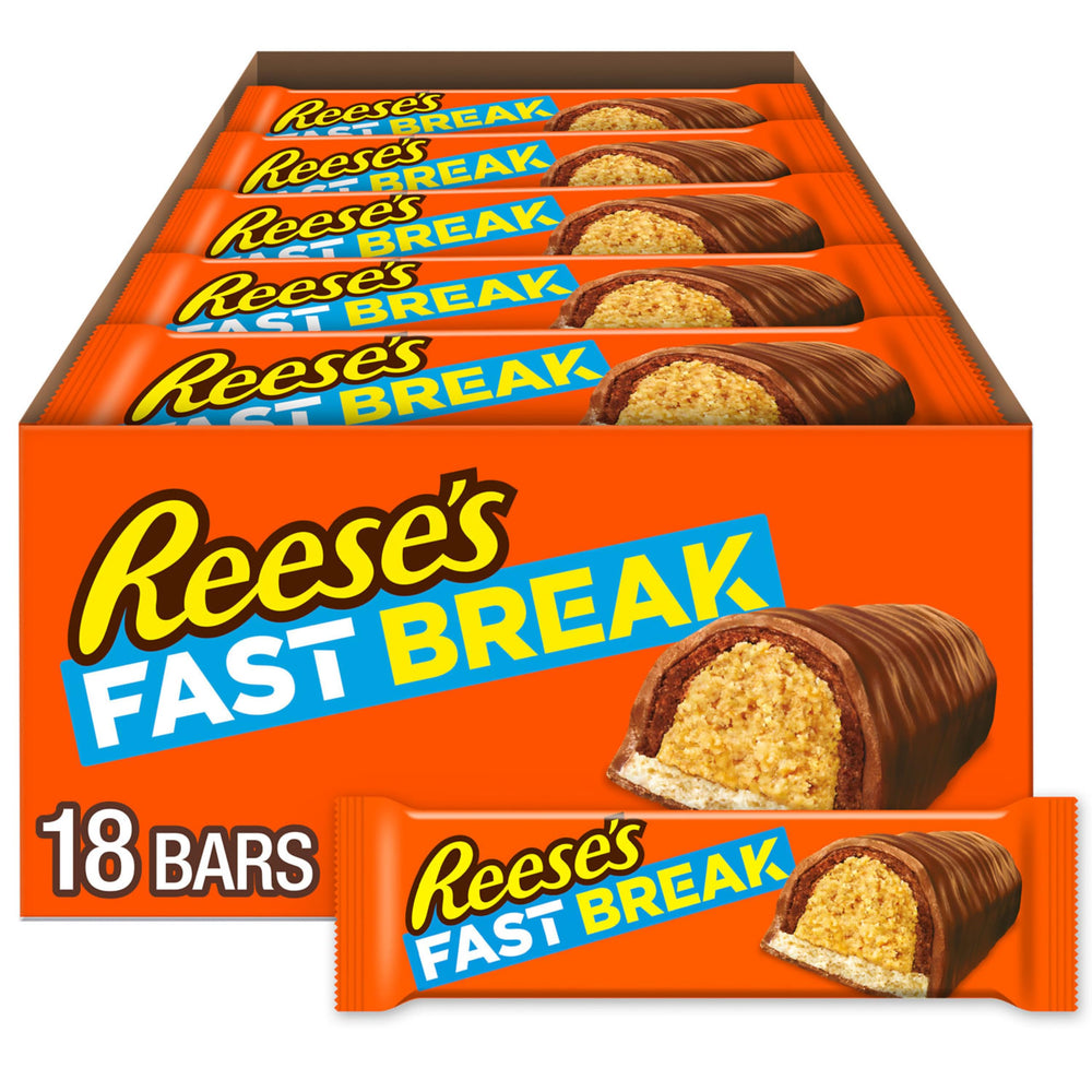 Reese's front packaging showing 18-count box and branding for quick purchase benefit