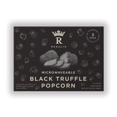 Regalis Foods front packaging showing three microwave bags and premium branding for gifting
