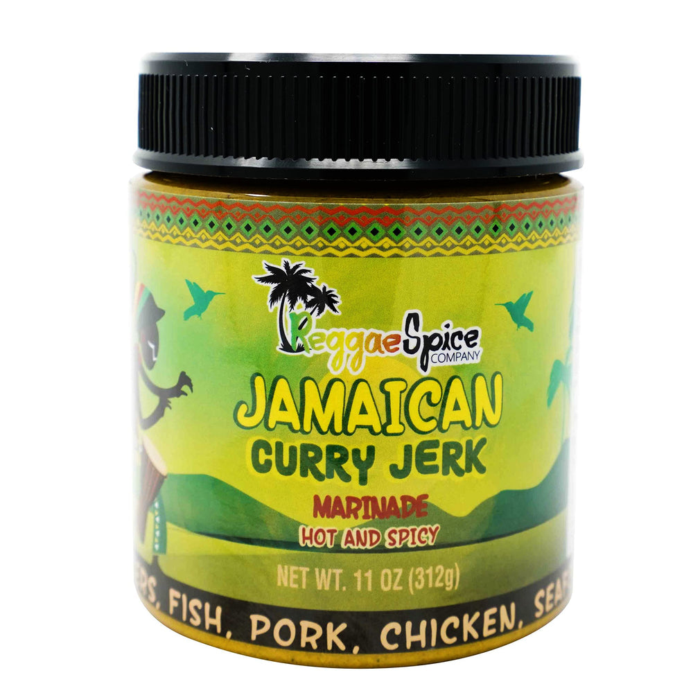 Reggae Spice front pouch showing label and heat level for quick identification and choice